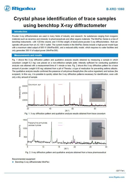 B-XRD1060_Crystal_phase_identification_of_trace_samples_using_benchtop_X-ray_diffractometer_ApplicationNote_Q0717en